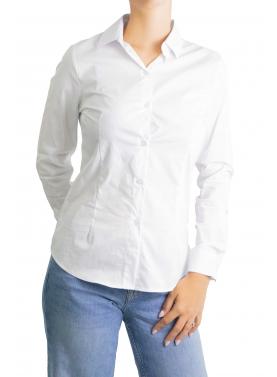 Camicia tinta unita avvitata in cotone 